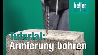 Tutorial Wie man in armierten Beton bohrt HellerTV Trijet Hammerbohrer [upl. by Novyat497]