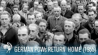 WWII German Prisoners Return Home 1955  British Pathé [upl. by Lenette]