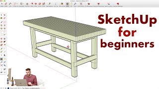 How to Model a Workbench in Sketchup  Woodworking [upl. by Standford]