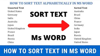 How to sort text alphabetically in Word  Arrange text in alphabetical order in Word [upl. by Formica]