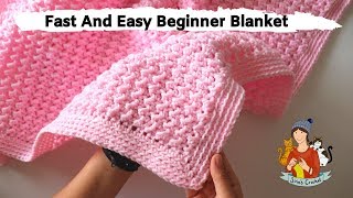 How To Crochet Fast And Easy Beginner Blanket [upl. by Sari]