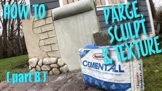 How to PARGE and SCULPT with Rapid Set Cement All Part B [upl. by Nelleh]