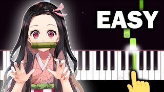 Nezukos Theme  Demon Slayer Kimetsu no Yaiba  EASY Piano tutorial [upl. by Rapsac679]