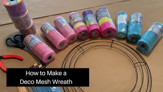 How To Make A Deco Mesh Wreath  Easter DIY  Dollar Tree DIY [upl. by Kaine]