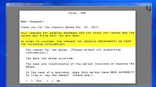 How NOT to Write a Letter to the IRS Requesting Abatement for Form 990 Latefiling Penalties [upl. by Arymat171]