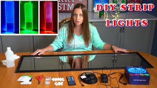 DIY Full Body Vanity Mirror  RGB Strip Lights [upl. by Aihsenal]