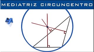 Mediatriz de un triangulo  Circuncentro [upl. by Ojyllek]