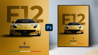 Car Poster Design Photoshop Tutorial  Sports Poster [upl. by Broddy]