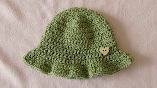 VERY EASY simple crochet baby sun hat tutorial  summer baby hat [upl. by Trinity]