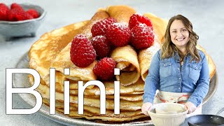 How to Make Real Russian Blini  Russian Crepes [upl. by Ycrep378]