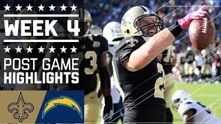 Saints vs Chargers  NFL Week 4 Game Highlights [upl. by Elleret]