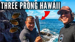 Spearfishing Hawaii Three Prong Hunting with Justin Lee [upl. by Lyrahc348]