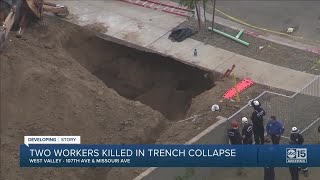 Two workers killed in trench collapse [upl. by Acinhoj147]