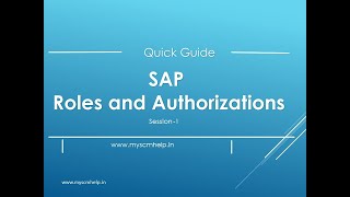 SAP Roles and Authorization  Session1 [upl. by Eilyr53]