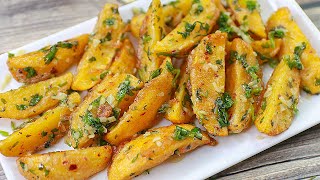 Garlic Potato Wedges  Crispy potato Wedges Recipe  Easy Potato Snacks Recipe  Toasted [upl. by Ahsiened551]