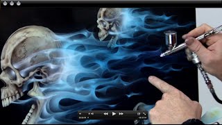 How to Airbursh Real Fire amp Skulls  Realistic Blue Flames [upl. by Donaldson29]