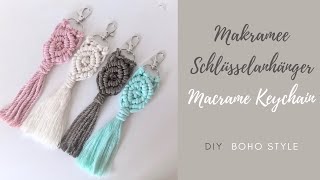 DIY  MAKRAMEE SCHLÜSSELANHÄNGER  ANLEITUNG  Tutorial Macrame Keychain ♡︎ [upl. by Rizzo]