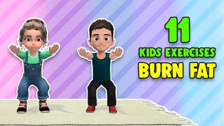 11 Kids Exercises To Burn Fat At Home [upl. by Freyah107]