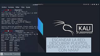 ESCANEAR LA RED DESCUBRIR PUERTOS SERVICIOS Y VERSIONES CON NMAP  KALI LINUX [upl. by Ennasor]