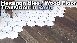 Hexagon Tiles to Wood Floor Transition in Revit Tutorial [upl. by Ly]