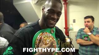 DEONTAY WILDER MOMENTS AFTER KNOCKING OUT STIVERNE ALL SMILES HEADING TO LOCKER ROOM [upl. by Nerland465]