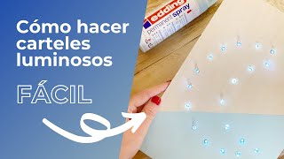 Como hacer CARTELES con LUCES  Manualidades FACILES [upl. by Gilligan996]