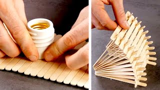 11 SUPER EASY PROJECTS WITH POPSICLE STICKS  CORK amp WOOD CRAFTS  DECORATION IDEAS [upl. by Aleen327]