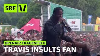 Openair Frauenfeld Travis Scott spuckt wegen Sneaker auf Fan  Festivalsommer 2015  SRF Virus [upl. by Yur]