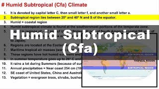 Koppen Scheme  Humid Subtropical Cfa  UPSC IAS Geography [upl. by Ssirk]