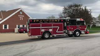 Frankfort Fire District Engine 71 Responding [upl. by Suivatnad]