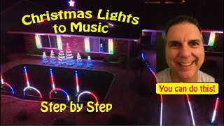 Christmas Lights to Music Step by Step Tutorial [upl. by Neimad]