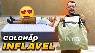 Colchão Elevado INTEX Dura Beam Casal com Inflador Embutido Unboxing Review e Análise [upl. by Felipa]