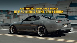 RAW Supra 2JZ Audio amp Sound Design  Big Turbo 800WHP  HALCYON 4K [upl. by Nirat]