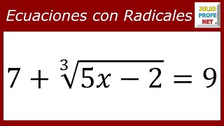 ECUACIONES CON RADICALES  Ejercicio 1 [upl. by Valdemar]