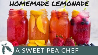 Homemade Lemonade  4 Easy Lemonade Recipes  A Sweet Pea Chef [upl. by Kcirdnek]