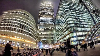 Canary Wharf Night Time Walk Around London [upl. by Nirrek]