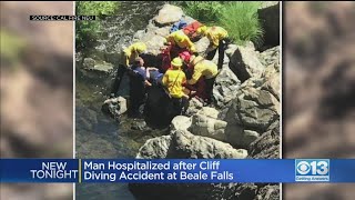 Man Hospitalized After Cliff Diving Accident At Beale Falls [upl. by Yrroc387]