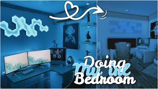 Bloxburg Doing my IRL bedroom Gaming room tour [upl. by Annaeirb72]