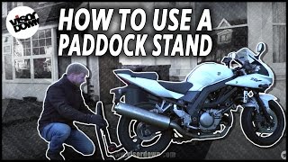 How to use a paddock stand  Motorbike Maintenance [upl. by Annerol51]