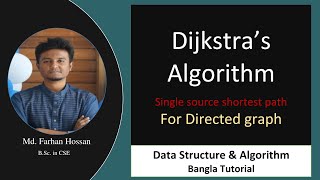 Dijkstras Algorithm for Directed graph  Data Structure amp Algorithm  Bangla Tutorial [upl. by Inaj145]