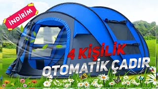 OTOMATİK ÇADIR  HIZLI KURULUM  2 SANİYEDE KURULUR  4 KİŞİLİK KAMP ÇADIRI [upl. by Allac375]