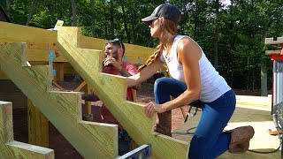 ADDING STAIRS To Our 625 sqft Deck [upl. by Etsyrk]