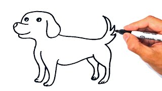 Cómo dibujar un Perro Muy Fácil  Dibujo de Perro [upl. by Esirtal221]