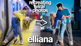 Recreating Viral Couples Photos Two HUGE Pranks and a KISS ft Elliana Walmsley [upl. by Reivilo]