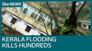 Kerala floods Entire block of homes swept away as hundreds killed in south India  ITV News [upl. by Conte]