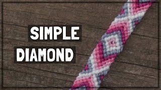 Simple Diamond Friendship Bracelet Tutorial CC [upl. by Awuhsoj]