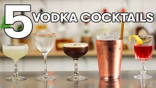 5 x EASY VODKA COCKTAILS part 2 [upl. by Mclaughlin]