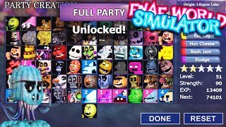 ALL CHARACTERS UNLOCKED  FNAF World Simulator [upl. by Teufert474]