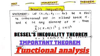 Bessels inequality theorem  functionalanalysis [upl. by Anaerda]