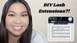 Ardell 3D Individual Lashes Try On Removal and Review  DIY Lash Extensions [upl. by Ahsini]